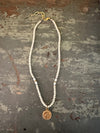 Limited Edition Faceted Crystal and golden plated coin necklace