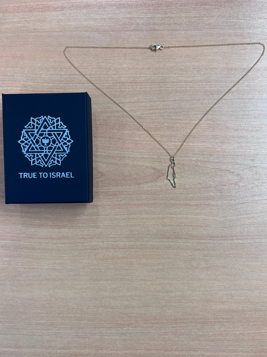 Map of Israel Necklace- Gold