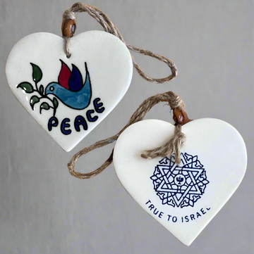 Hand Made Peace heart shape Ceramic