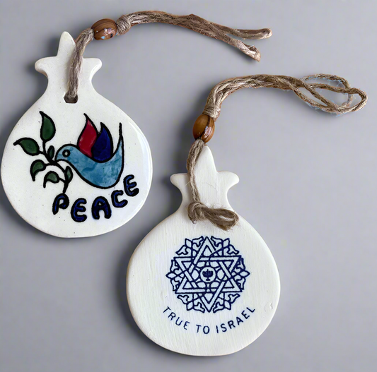 Hand made Peace pomegranate ceramic