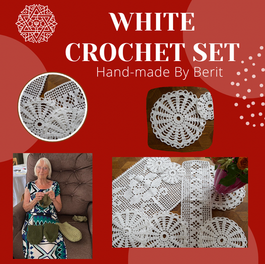 Hand-Made Crochet White Set