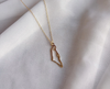 Map of Israel Necklace- Gold