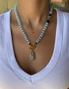 Limited edition Light Blue Agate stone necklace