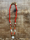 Limited Edition Orange and White bead necklace